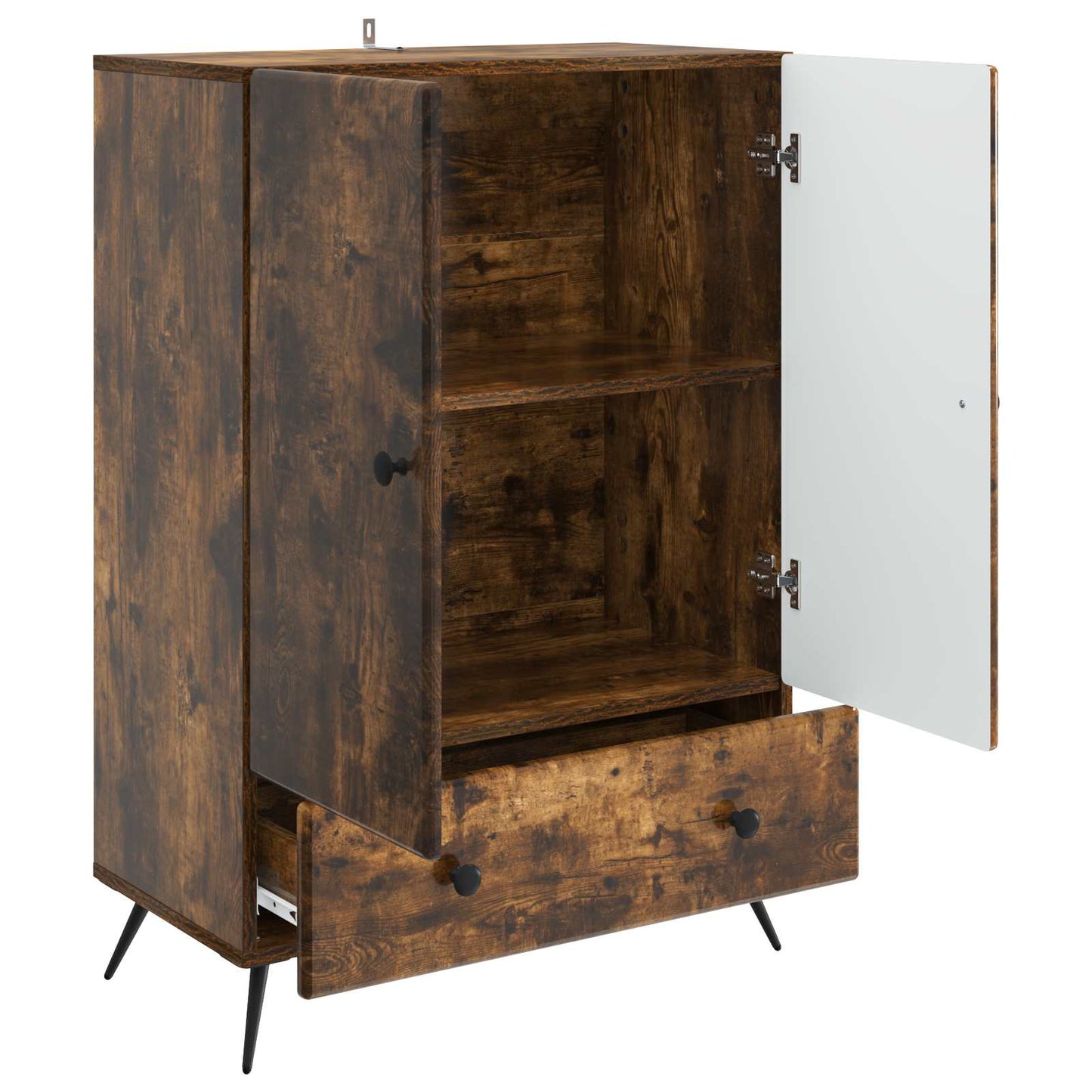 Serviesskap med skuff Røkt Eik 66 x 34,5 x 95 cm Konstruert tre