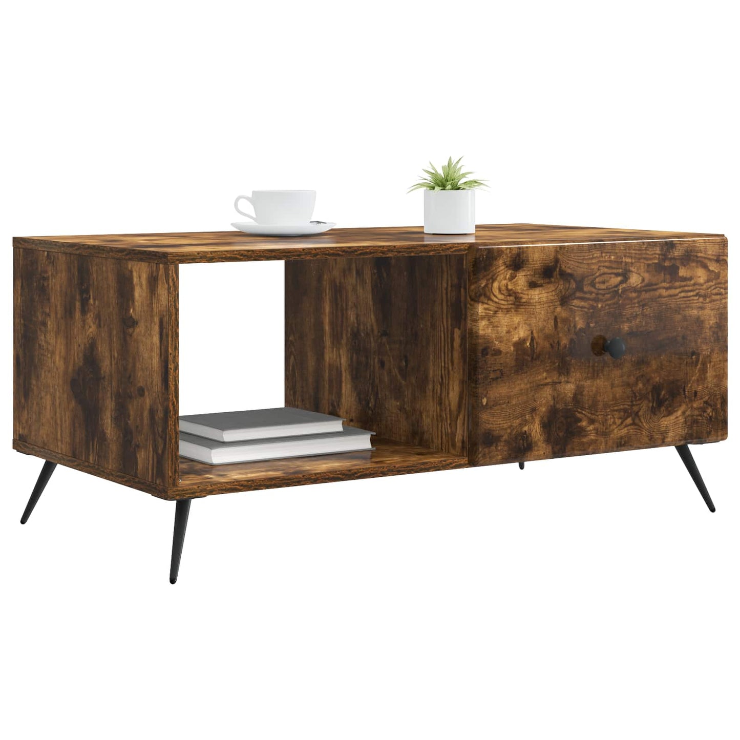 Kaffebord Røkt Eik 90 x 50 x 40 cm Konstruert tre