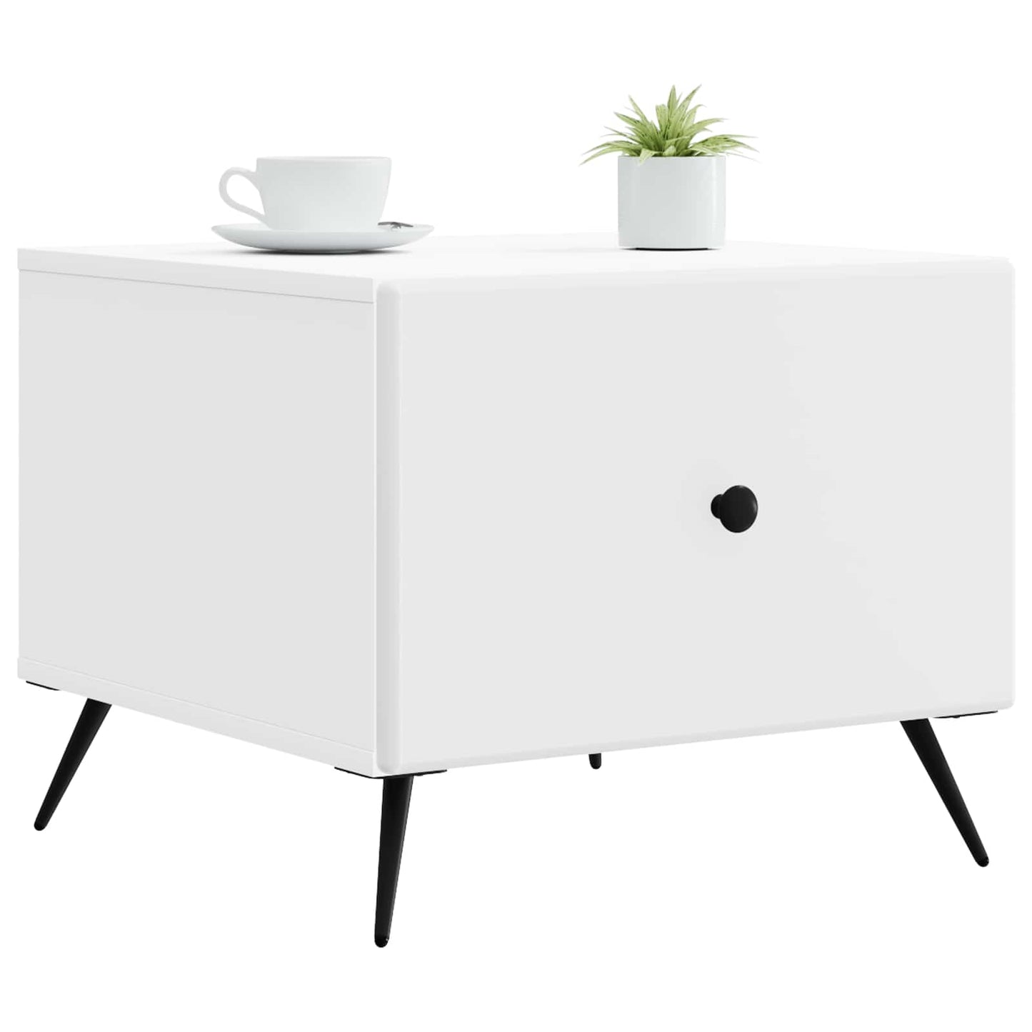 Kaffebord med skuff Hvit 49 x 50 x 40 cm Konstruert tre