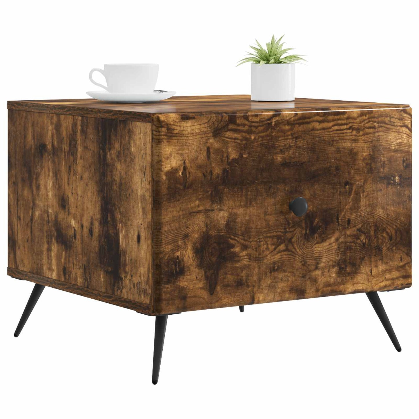 Kaffebord med skuff Røkt Eik 49 x 50 x 40 cm Konstruert tre