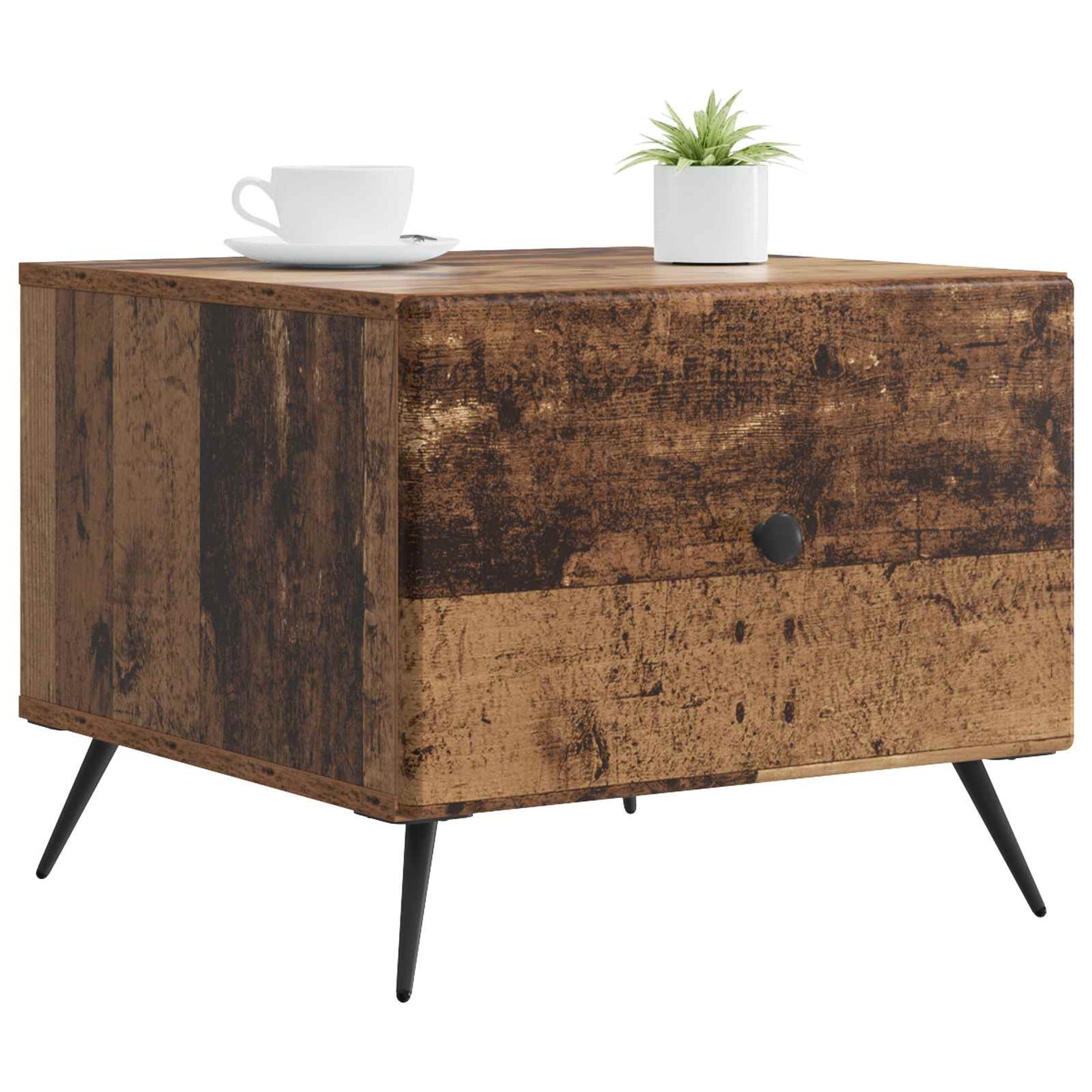 Kaffebord med skuff Gammelt tre 49 x 50 x 40 cm Konstruert tre