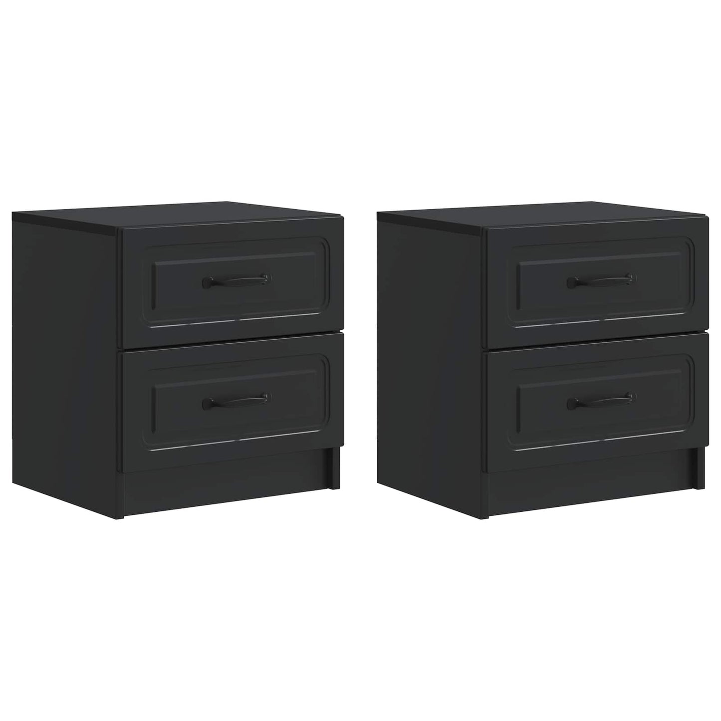 Nattbordskap 2 pcs Svart 43 x 34,5 x 44,5 cm Konstruert tre