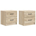 Nattbordskap med skuff 2 pcs Sonoma eik 43 x 34,5 x 44,5 cm