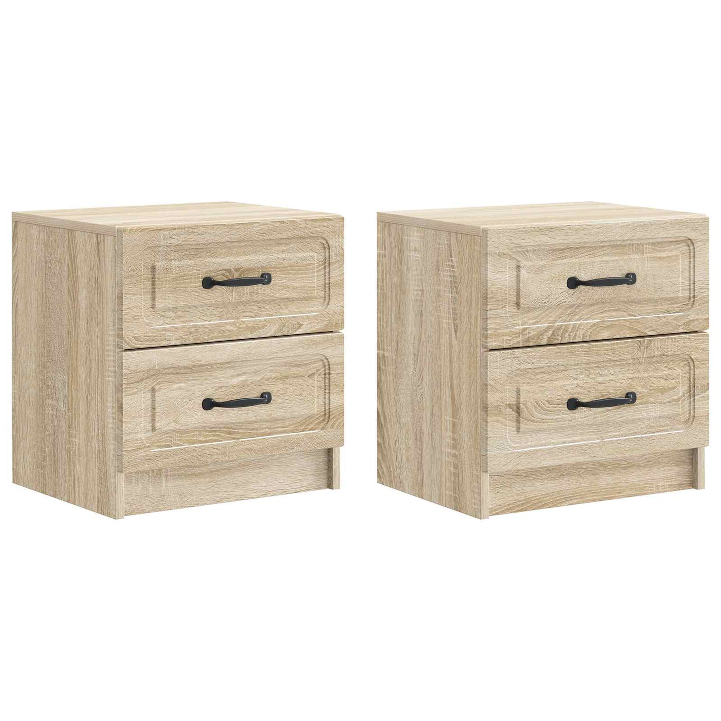 Nattbordskap med skuff 2 pcs Sonoma eik 43 x 34,5 x 44,5 cm