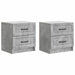 Nattbordskap 2 pcs Betonggrå 43 x 34,5 x 44,5 cm Konstruert tre