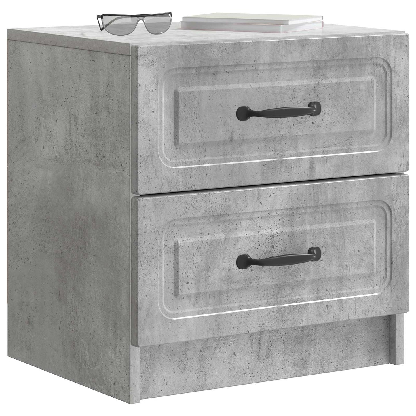 Nattbordskap 2 pcs Betonggrå 43 x 34,5 x 44,5 cm Konstruert tre