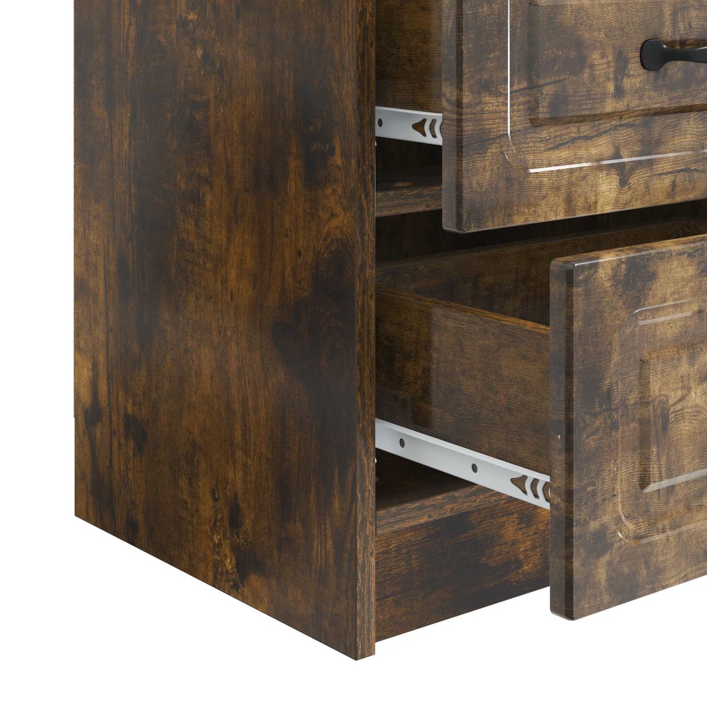 Nattbordskap 2 pcs Røkt Eik 43 x 34,5 x 44,5 cm Konstruert tre