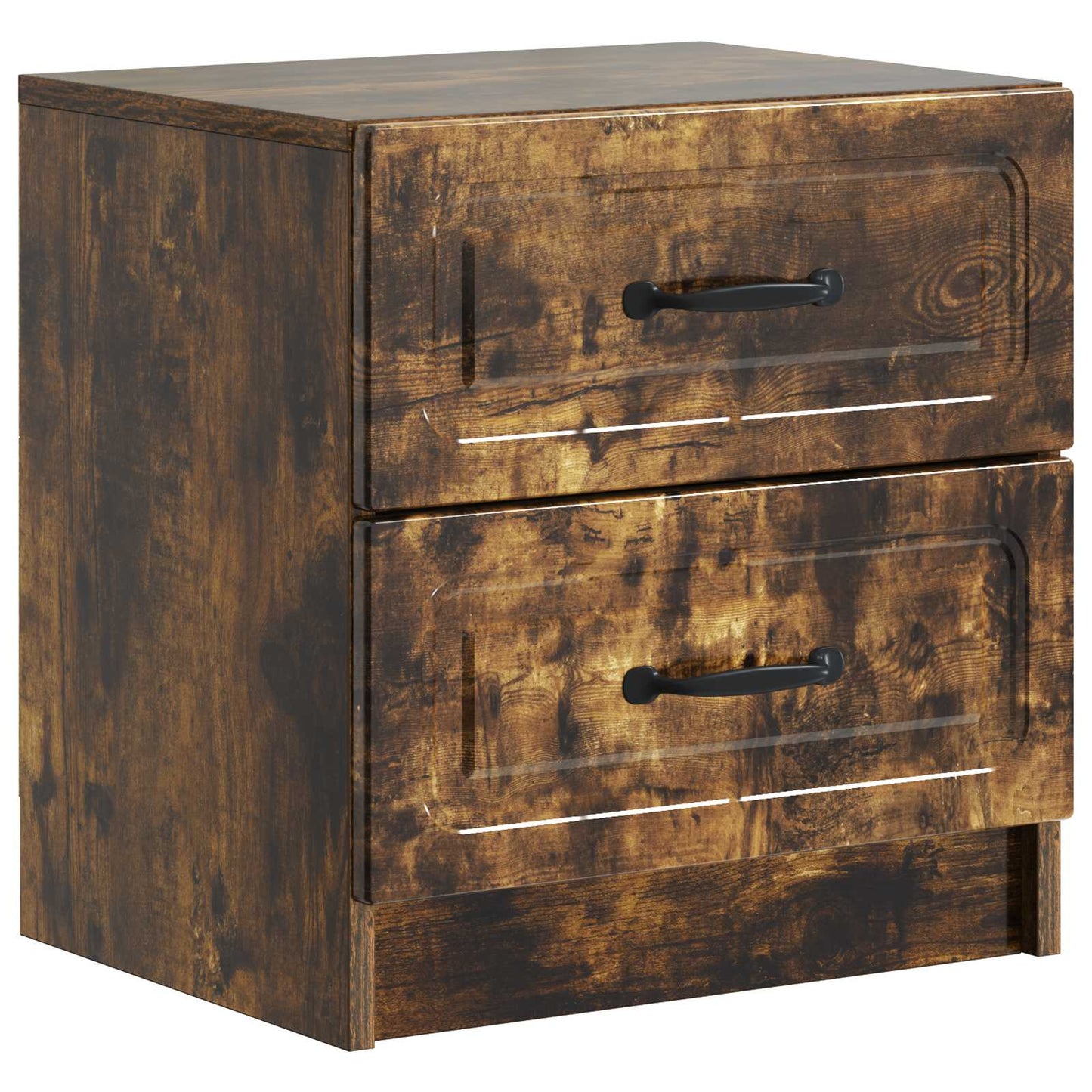 Nattbordskap 2 pcs Røkt Eik 43 x 34,5 x 44,5 cm Konstruert tre