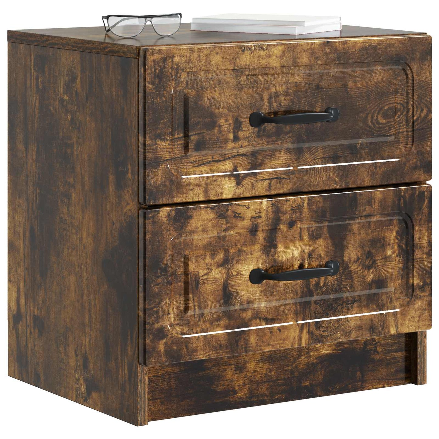 Nattbordskap 2 pcs Røkt Eik 43 x 34,5 x 44,5 cm Konstruert tre