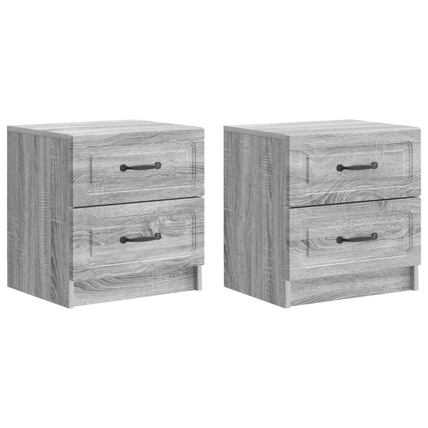 Nattbordskap med skuff 2 pcs Grå sonoma 43 x 34,5 x 44,5 cm