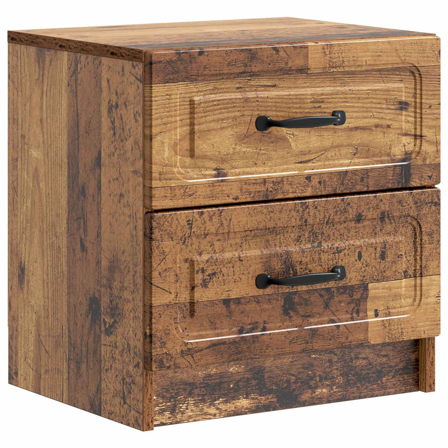 Nattbordskap med skuff 2 pcs Gammelt tre 43 x 34,5 x 44,5 cm