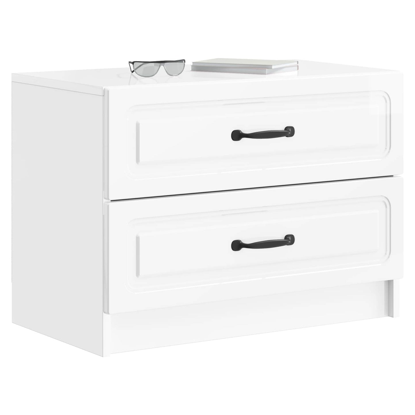 Nattbordskap Høgglans hvit 62 x 34,5 x 44,5 cm Konstruert tre