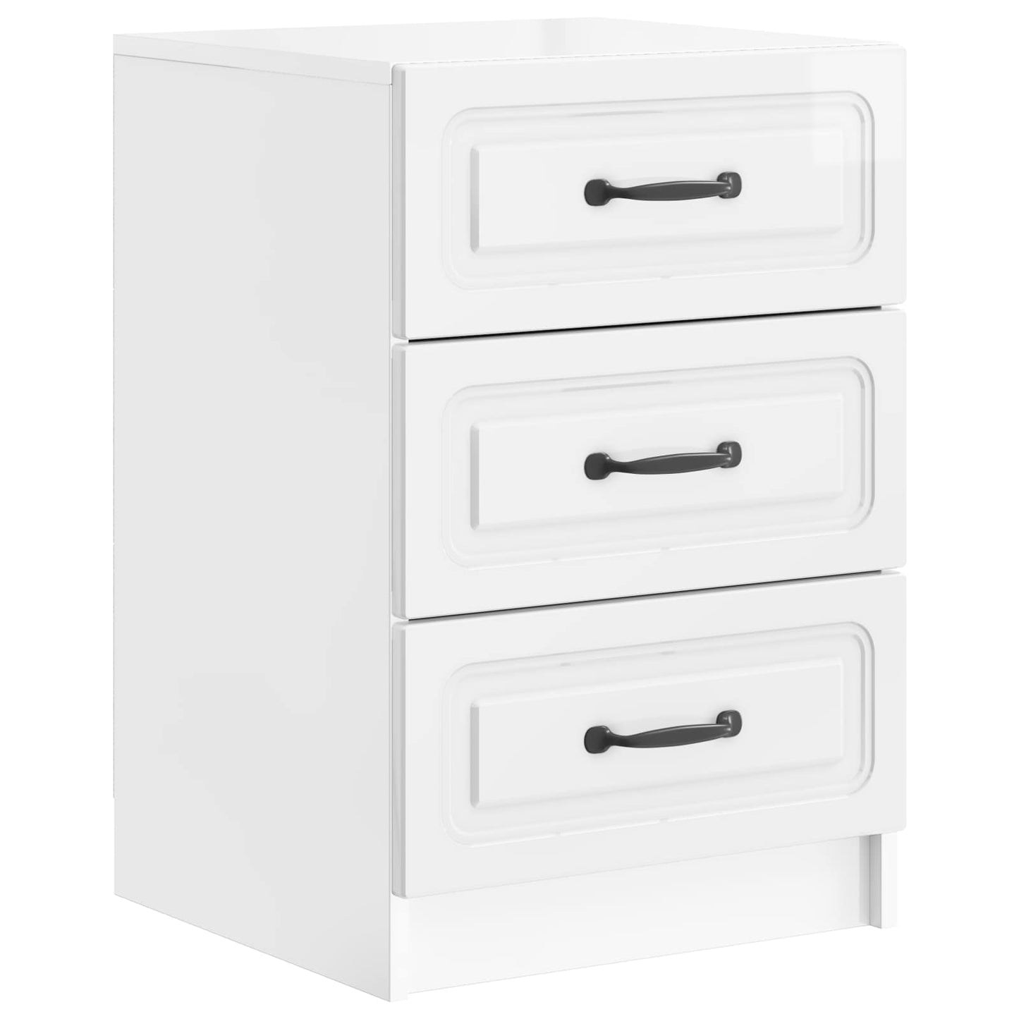 Nattbordskap Høgglans hvit 43 x 41 x 63,5 cm Konstruert tre