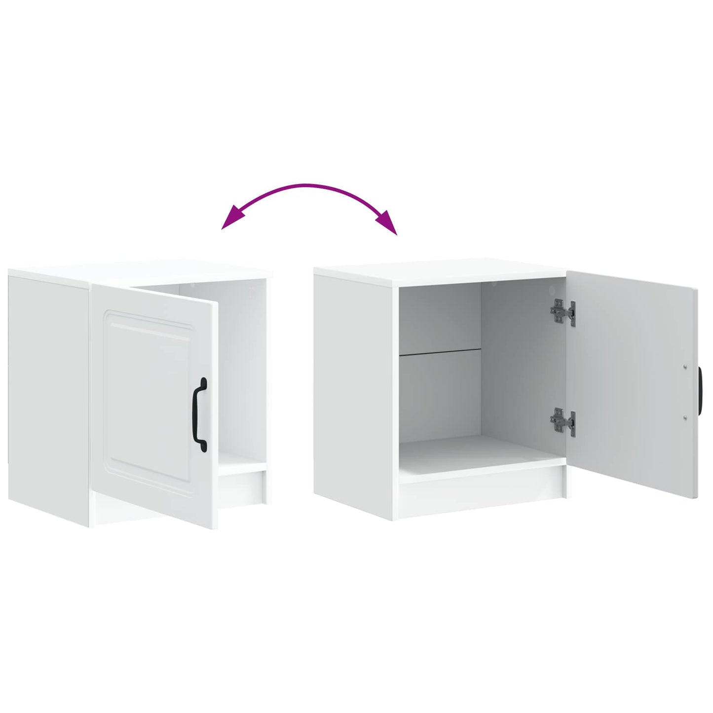 Nattbordskap Hvit 43 x 34,5 x 47 cm Konstruert tre