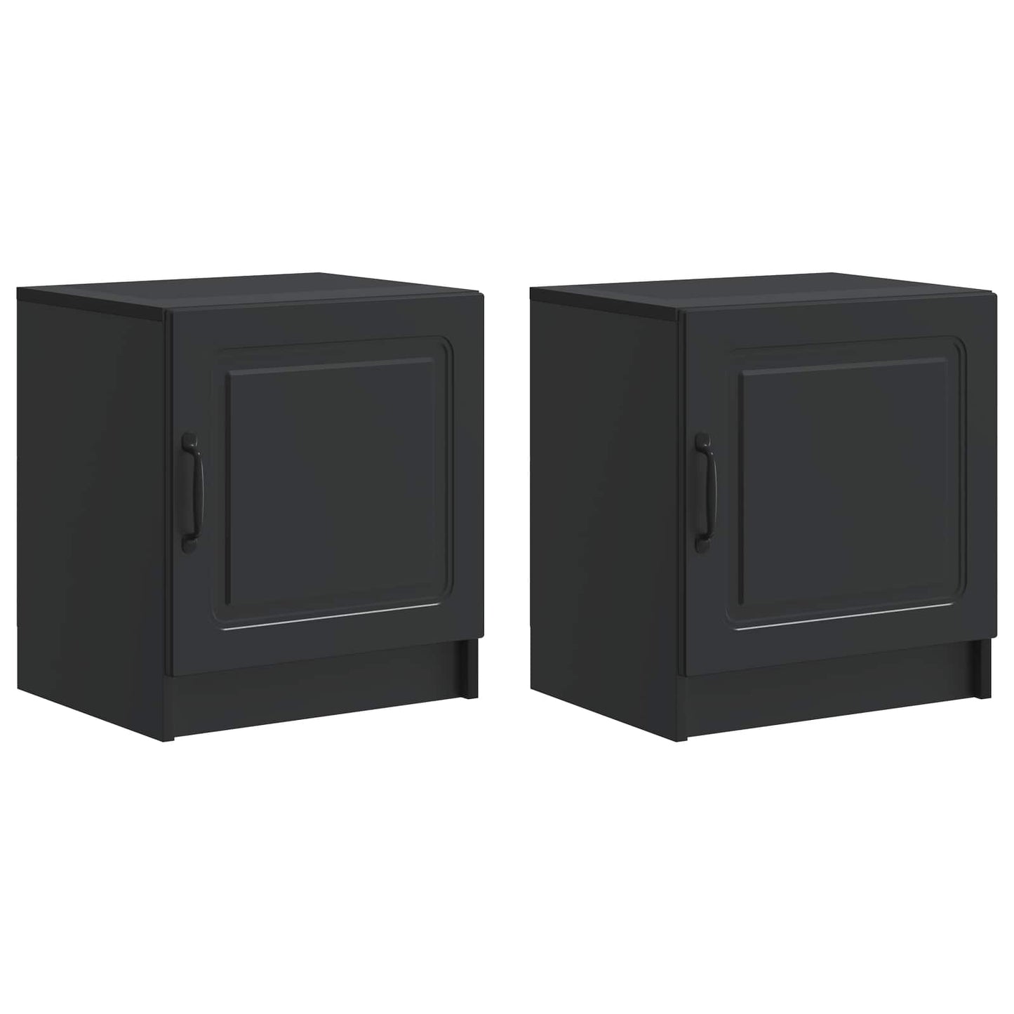 Nattbordskap 2 pcs Svart 43 x 34,5 x 47 cm Konstruert tre