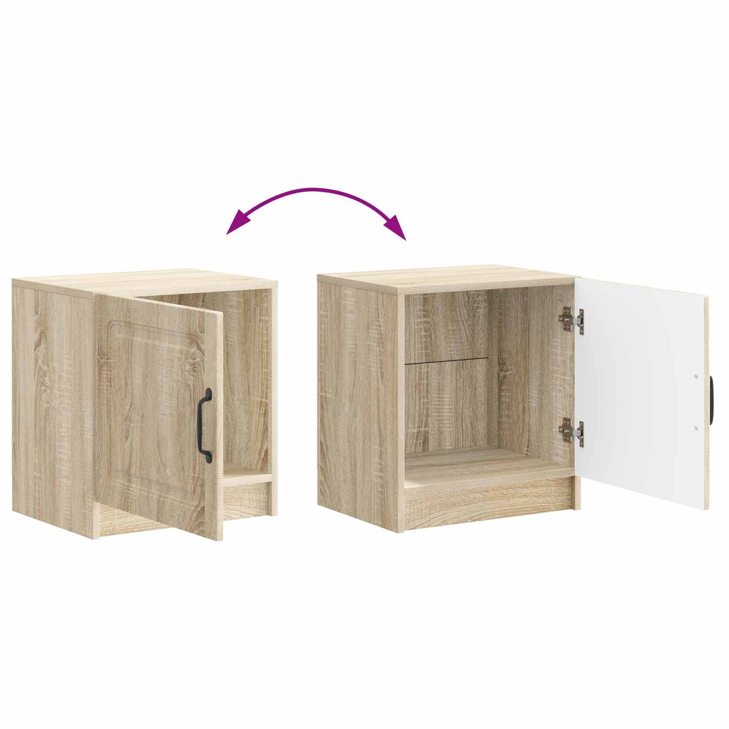 Nattbordskap 2 pcs Sonoma eik 43 x 34,5 x 47 cm Konstruert tre
