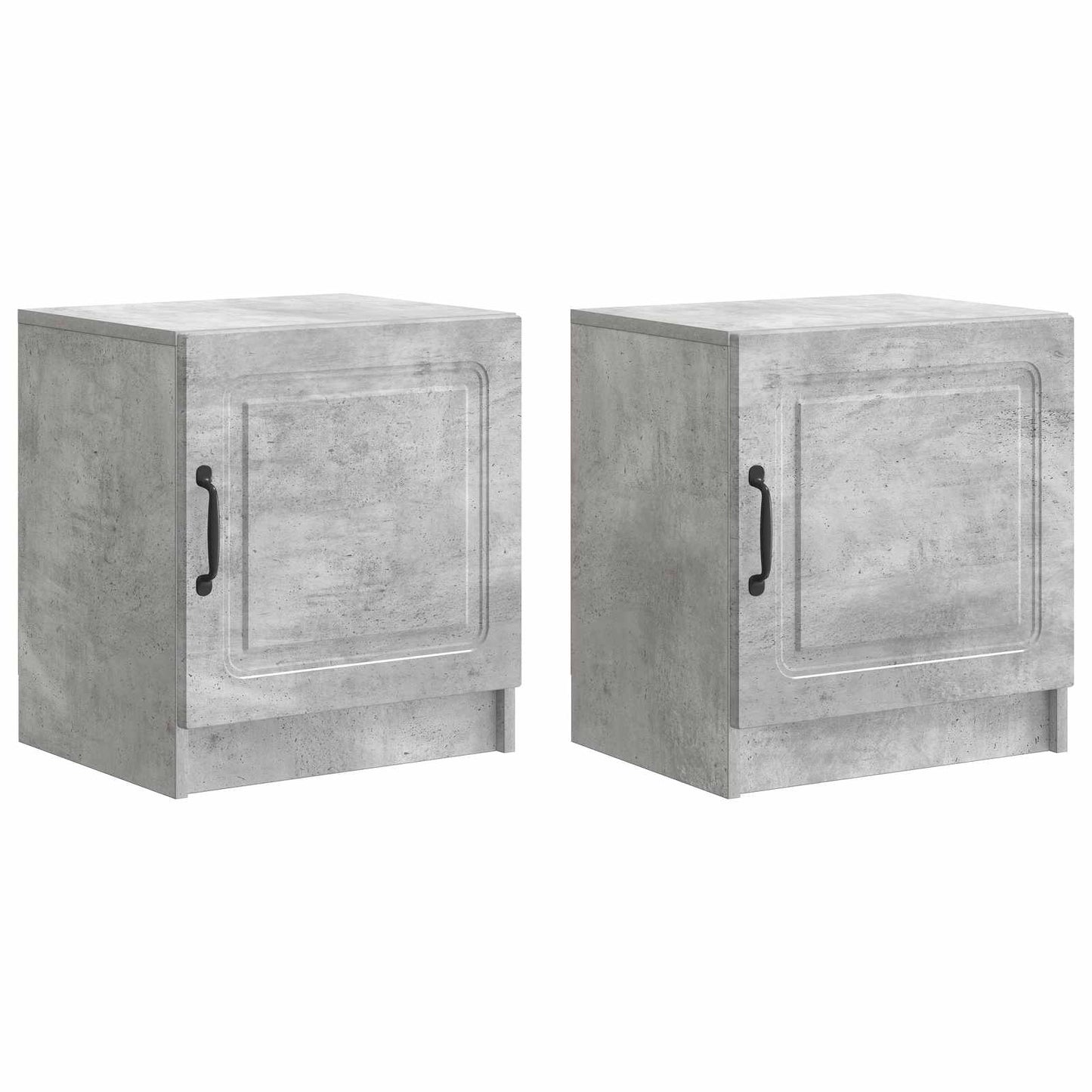 Nattbordskap 2 pcs Betonggrå 43 x 34,5 x 47 cm Konstruert tre