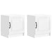 Nattbordskap 2 pcs Høgglans hvit 43 x 34,5 x 47 cm