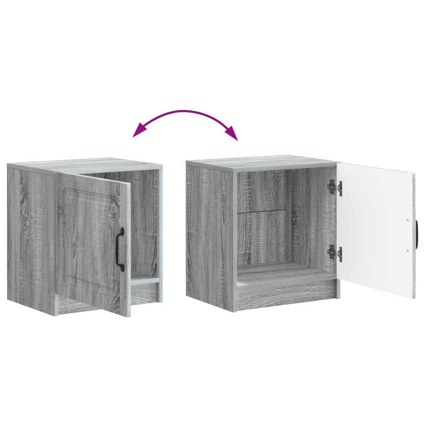 Nattbordskap 2 pcs Grå sonoma 43 x 34,5 x 47 cm Konstruert tre