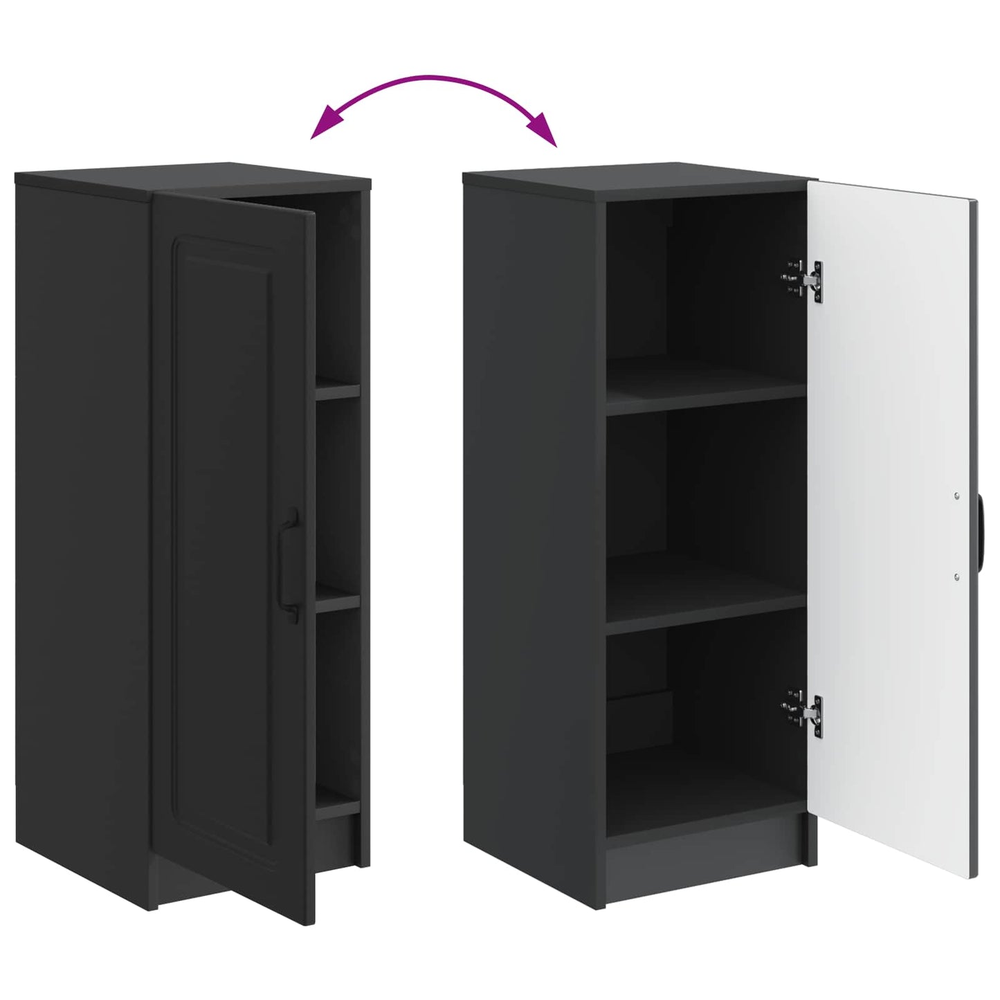 Serviesskap Svart 33 x 34,5 x 87 cm Konstruert tre