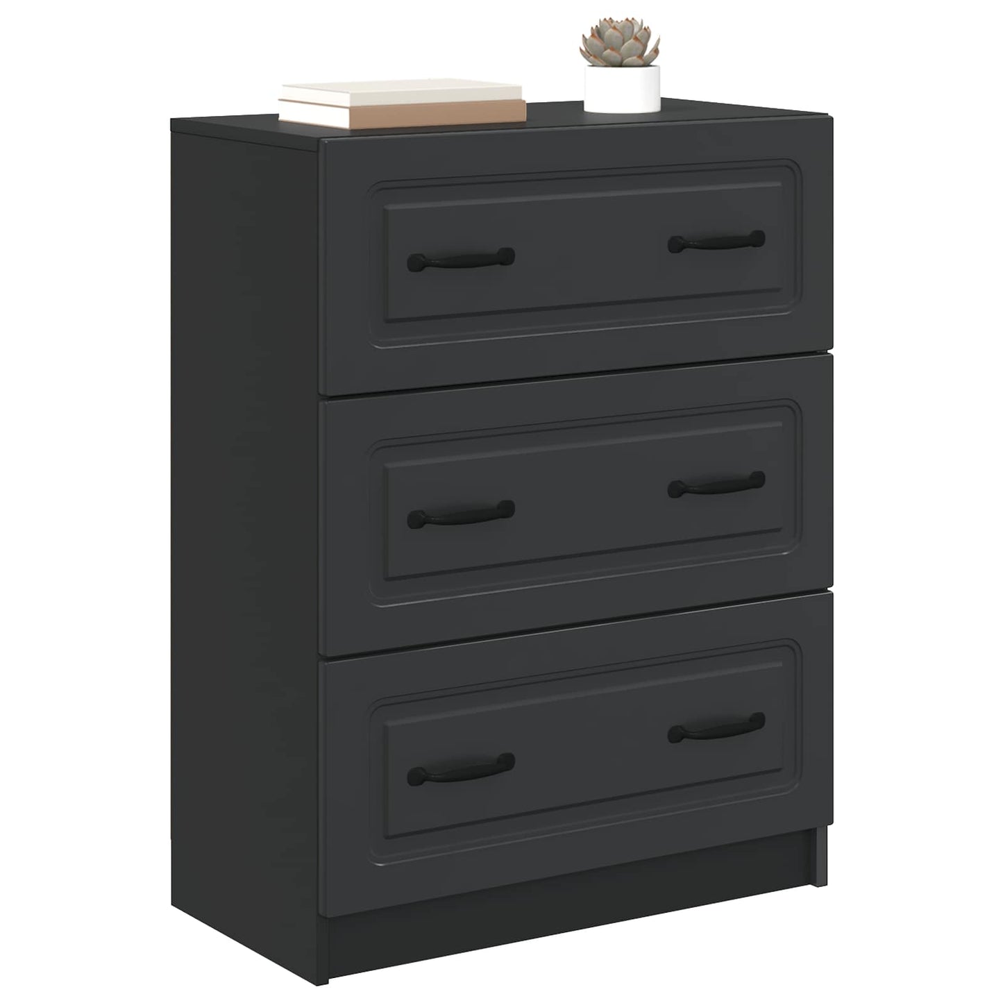 Skuffeskap Svart 66 x 34,5 x 87 cm Konstruert tre