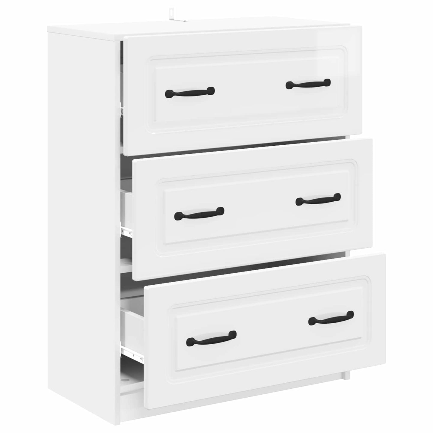 Skuffeskap Høgglans hvit 66 x 34,5 x 87 cm Konstruert tre