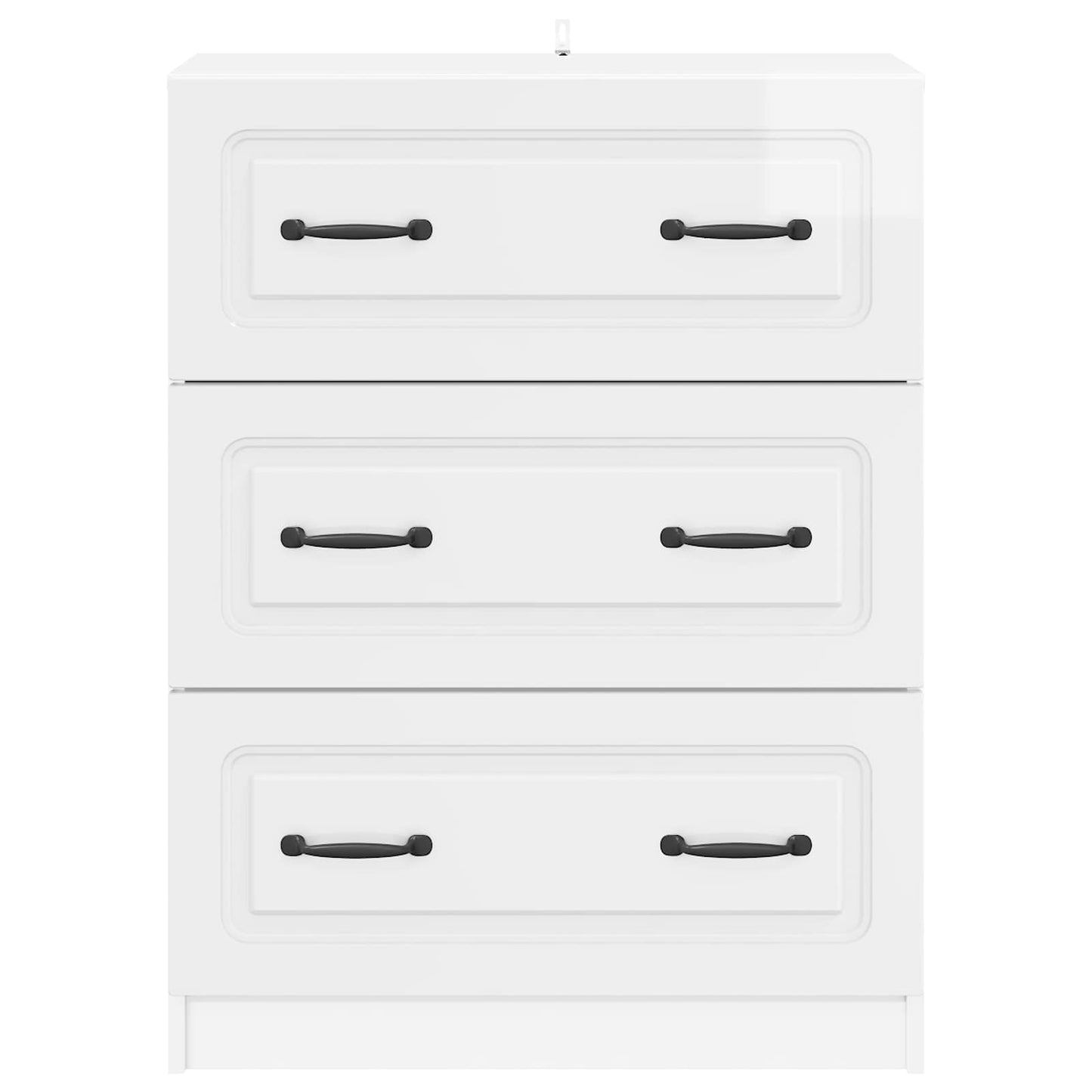Skuffeskap Høgglans hvit 66 x 34,5 x 87 cm Konstruert tre