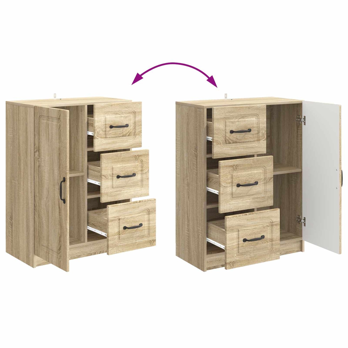 Serviesskap Sonoma eik 66 x 34,5 x 87 cm Konstruert tre
