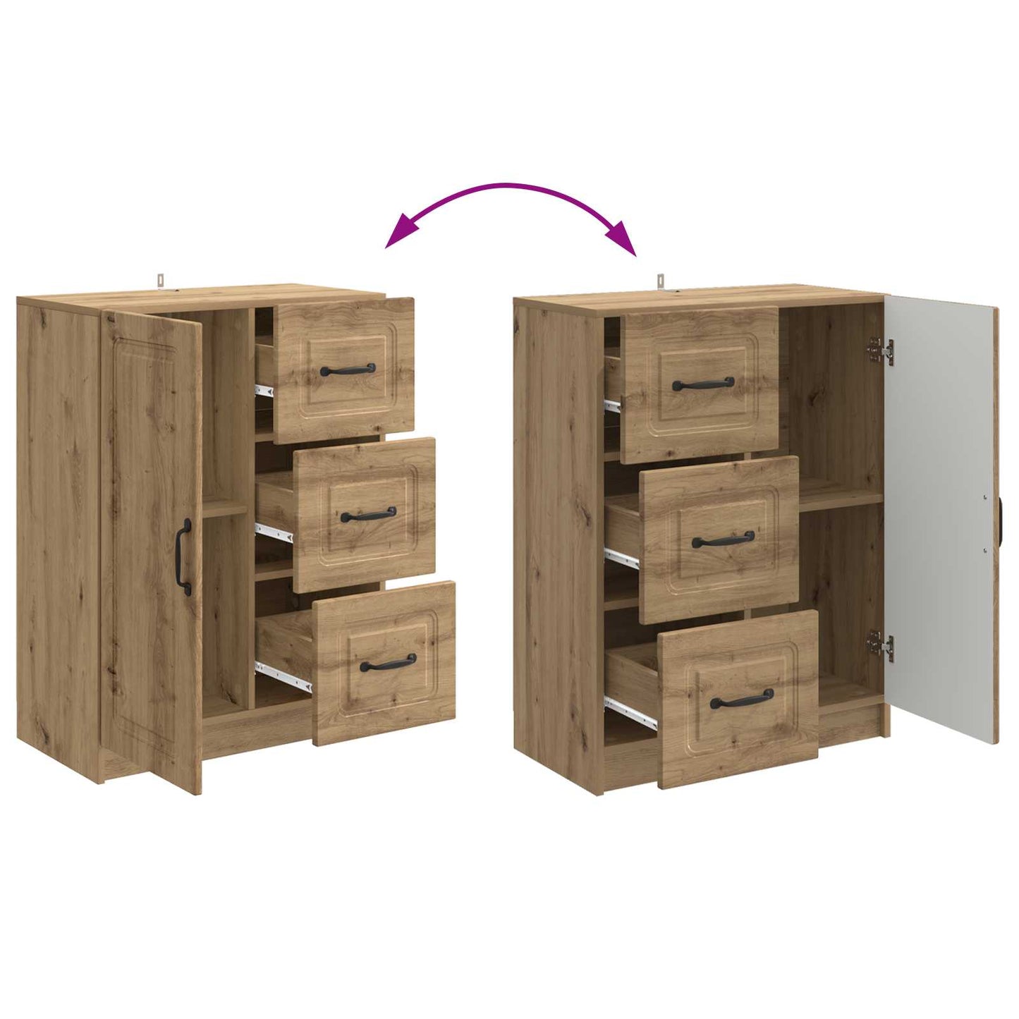 Serviesskap Artisan eik 66 x 34,5 x 87 cm Konstruert tre