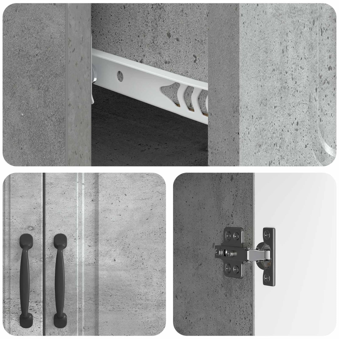 Serviesskap Betonggrå 66 x 34,5 x 87 cm Konstruert tre