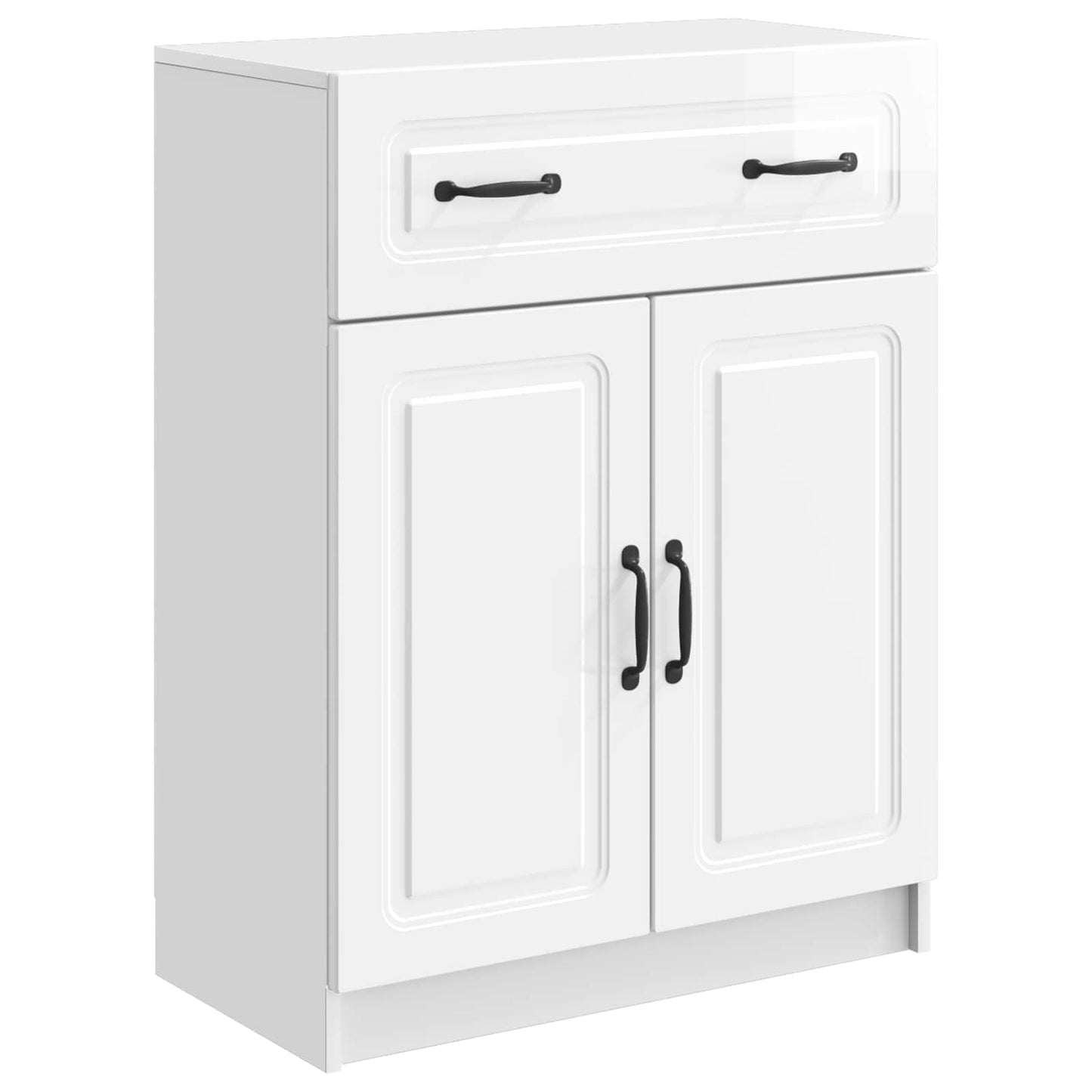 Serviesskap Høgglans hvit 66 x 34,5 x 87 cm Konstruert tre