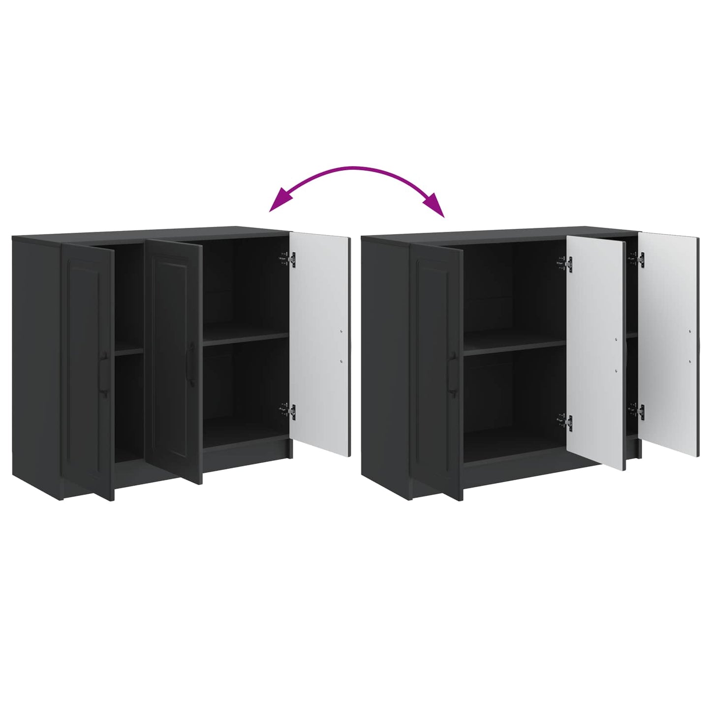 Serviesskap Svart 89 x 34,5 x 77 cm Konstruert tre