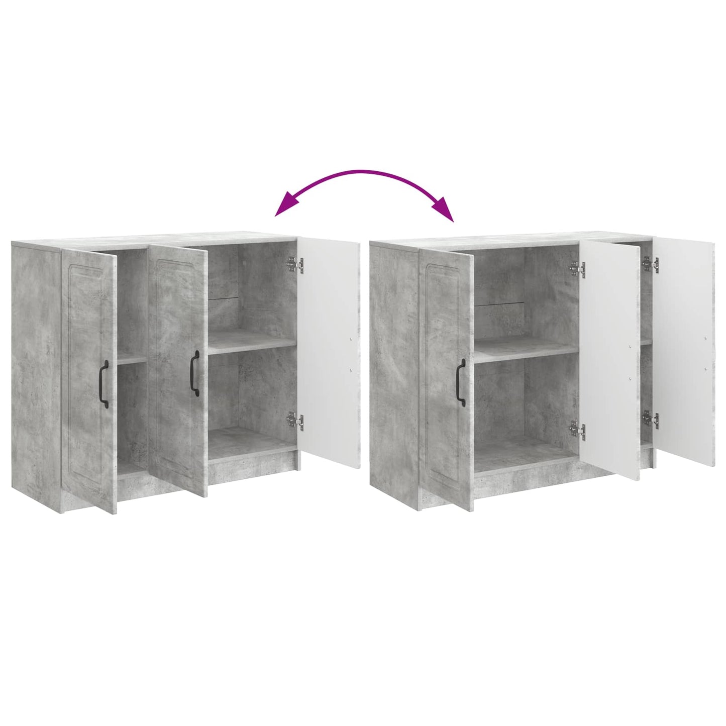 Serviesskap Betonggrå 89 x 34,5 x 77 cm Konstruert tre