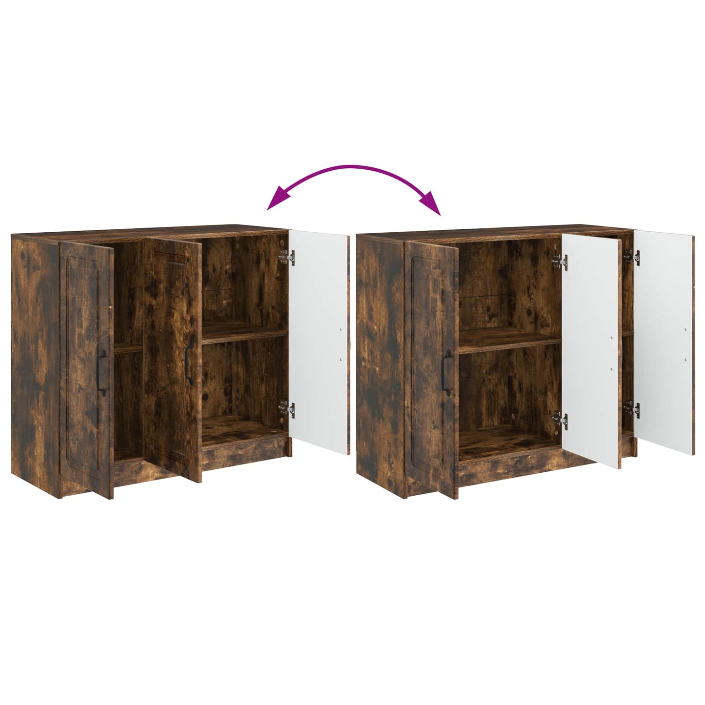 Serviesskap Røkt Eik 89 x 34,5 x 77 cm Konstruert tre