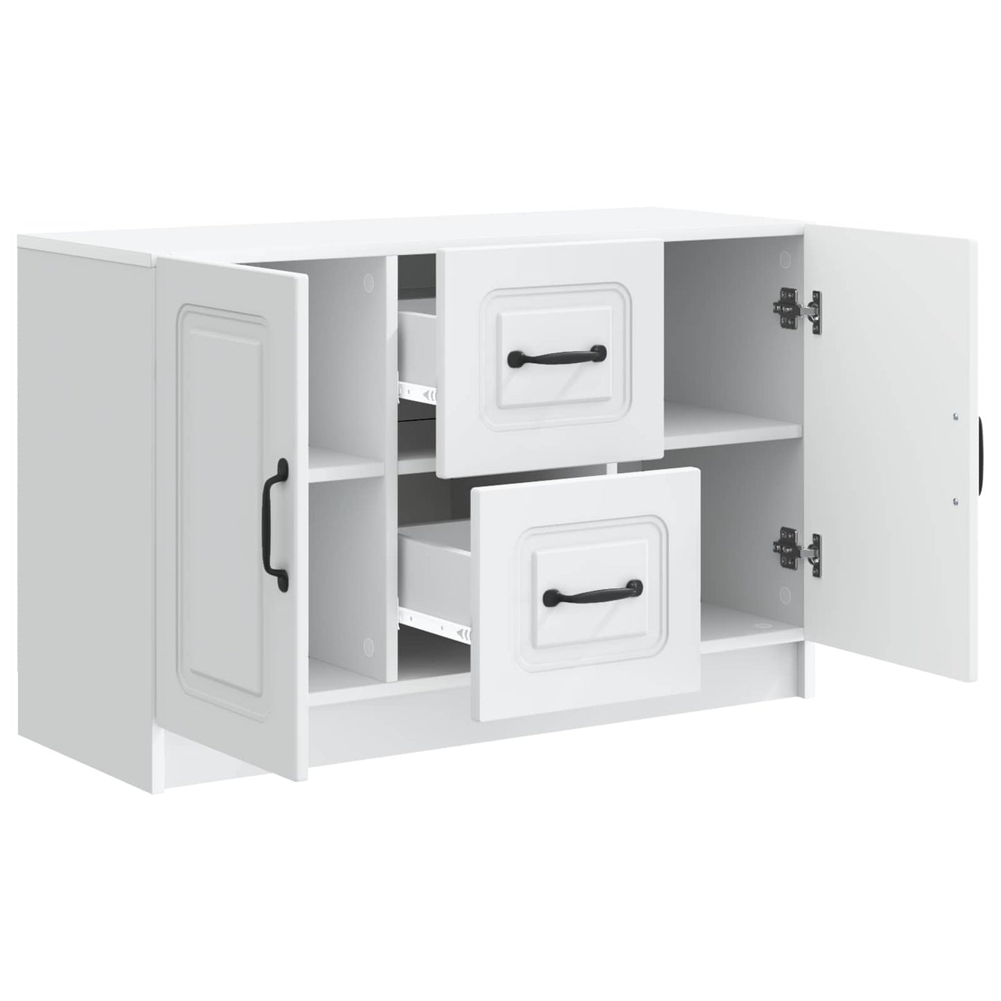 Serviesskap med skuff Hvit 89 x 34,5 x 57 cm Konstruert tre