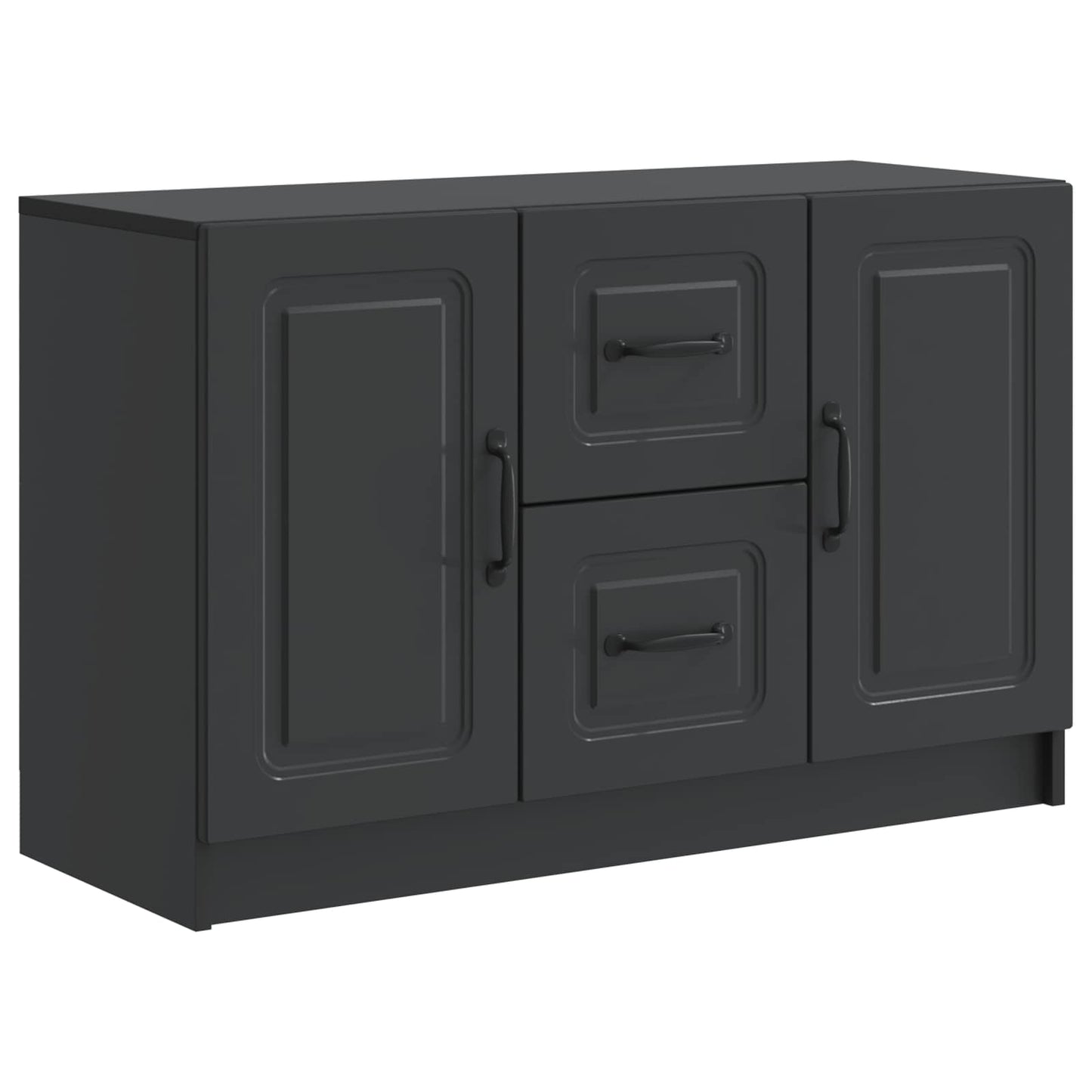 Serviesskap med skuff Svart 89 x 34,5 x 57 cm Konstruert tre