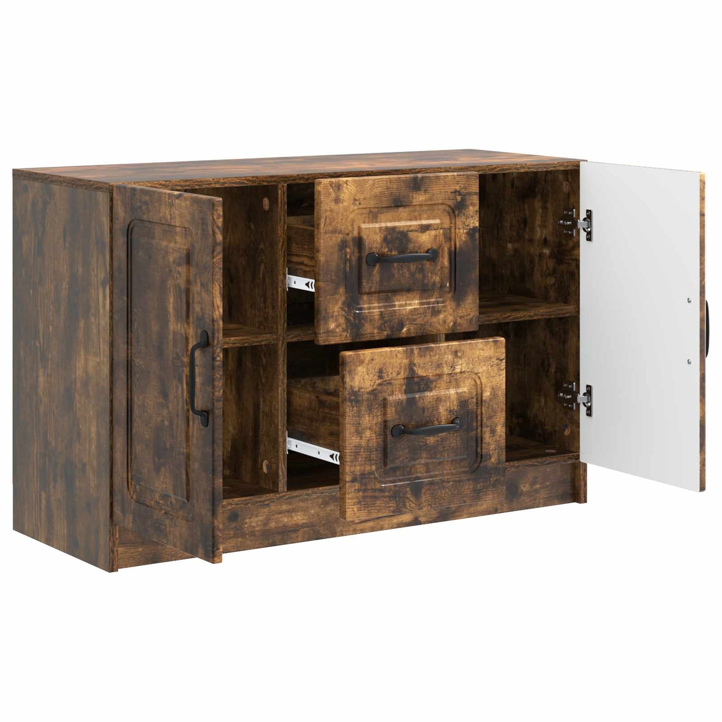Serviesskap med skuff Røkt Eik 89 x 34,5 x 57 cm Konstruert tre