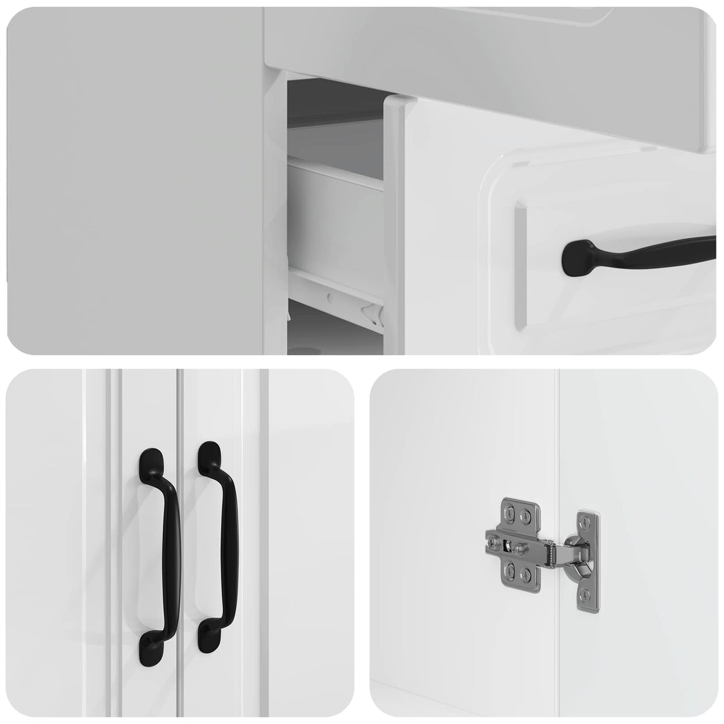 Serviesskap Høgglans hvit 66 x 34,5 x 92 cm Konstruert tre