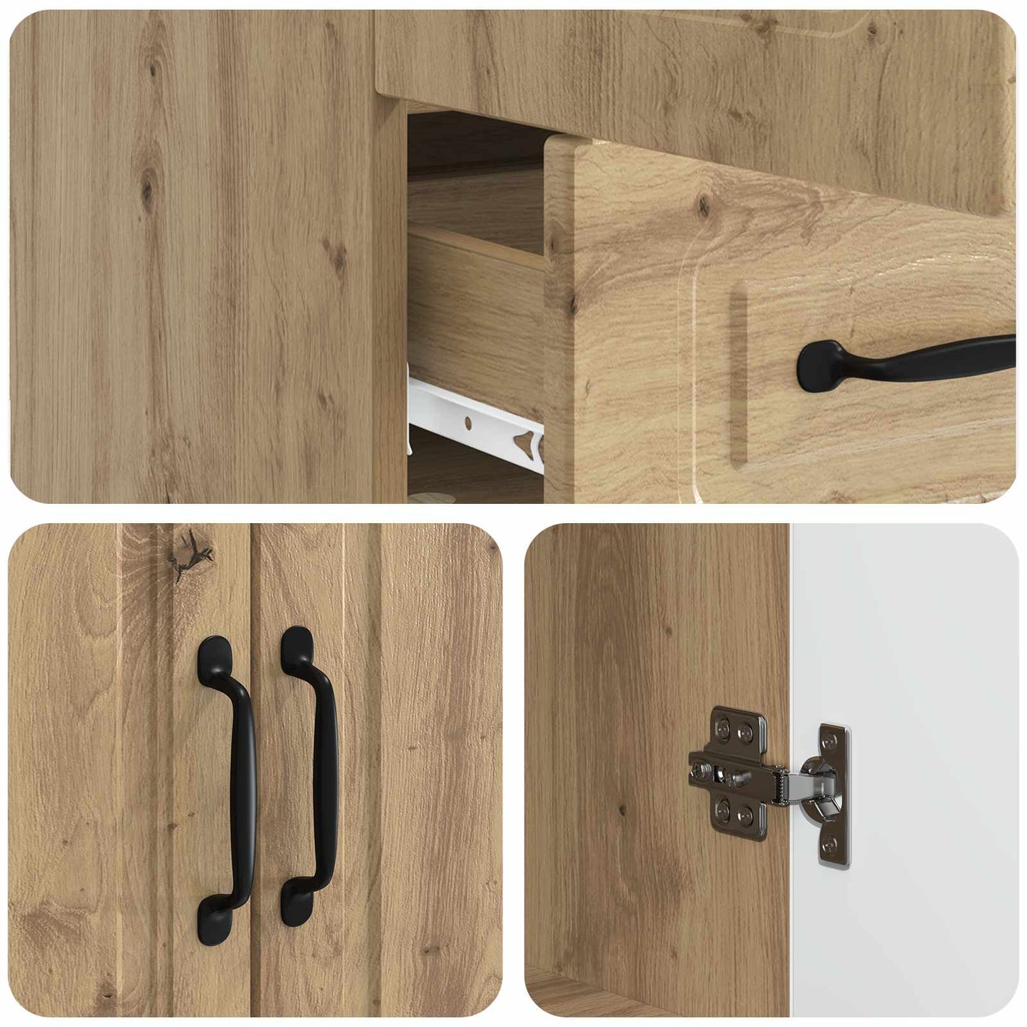 Serviesskap Artisan eik 66 x 34,5 x 92 cm Konstruert tre