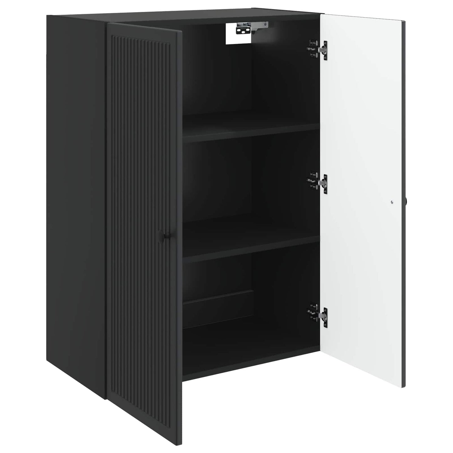 Vegghengt skap Svart 66 x 34,5 x 90 cm Konstruert tre