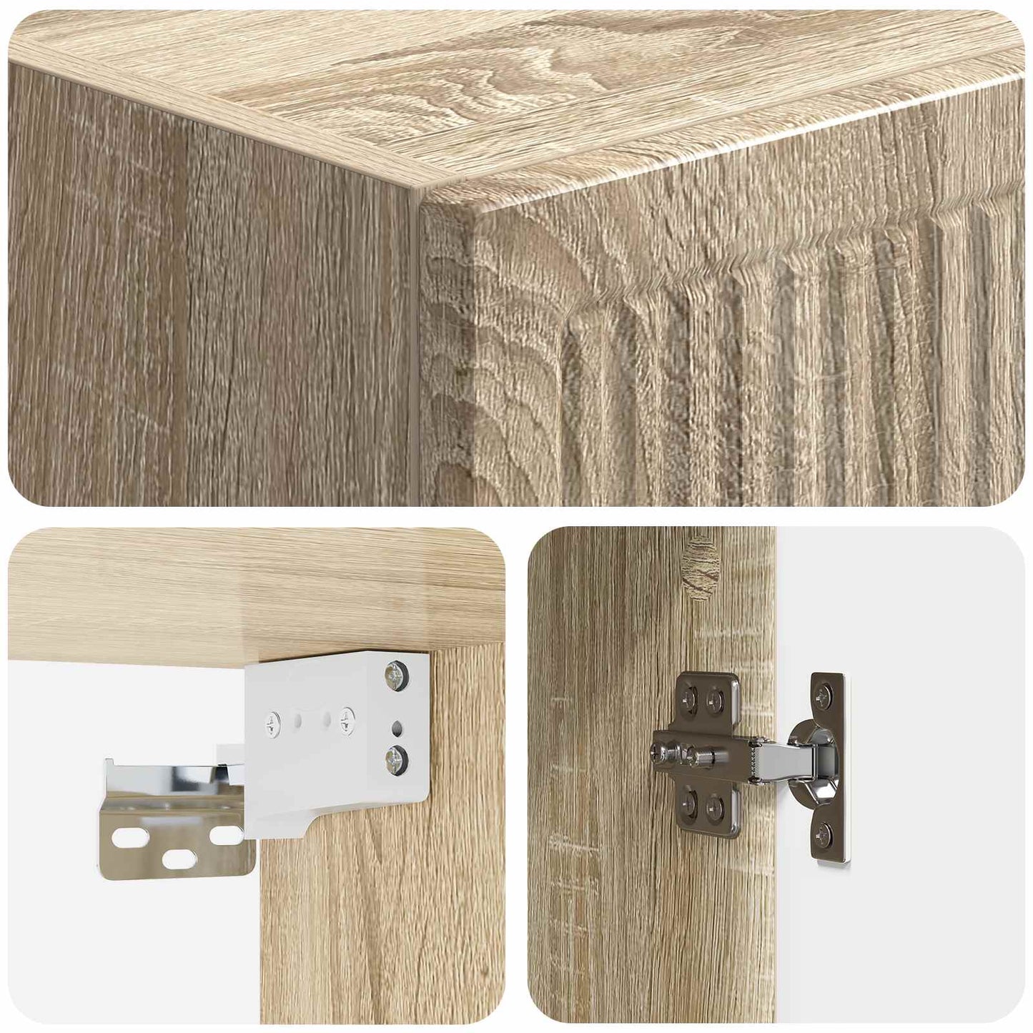 Vegghengt skap Sonoma eik 33 x 34,5 x 90 cm Konstruert tre