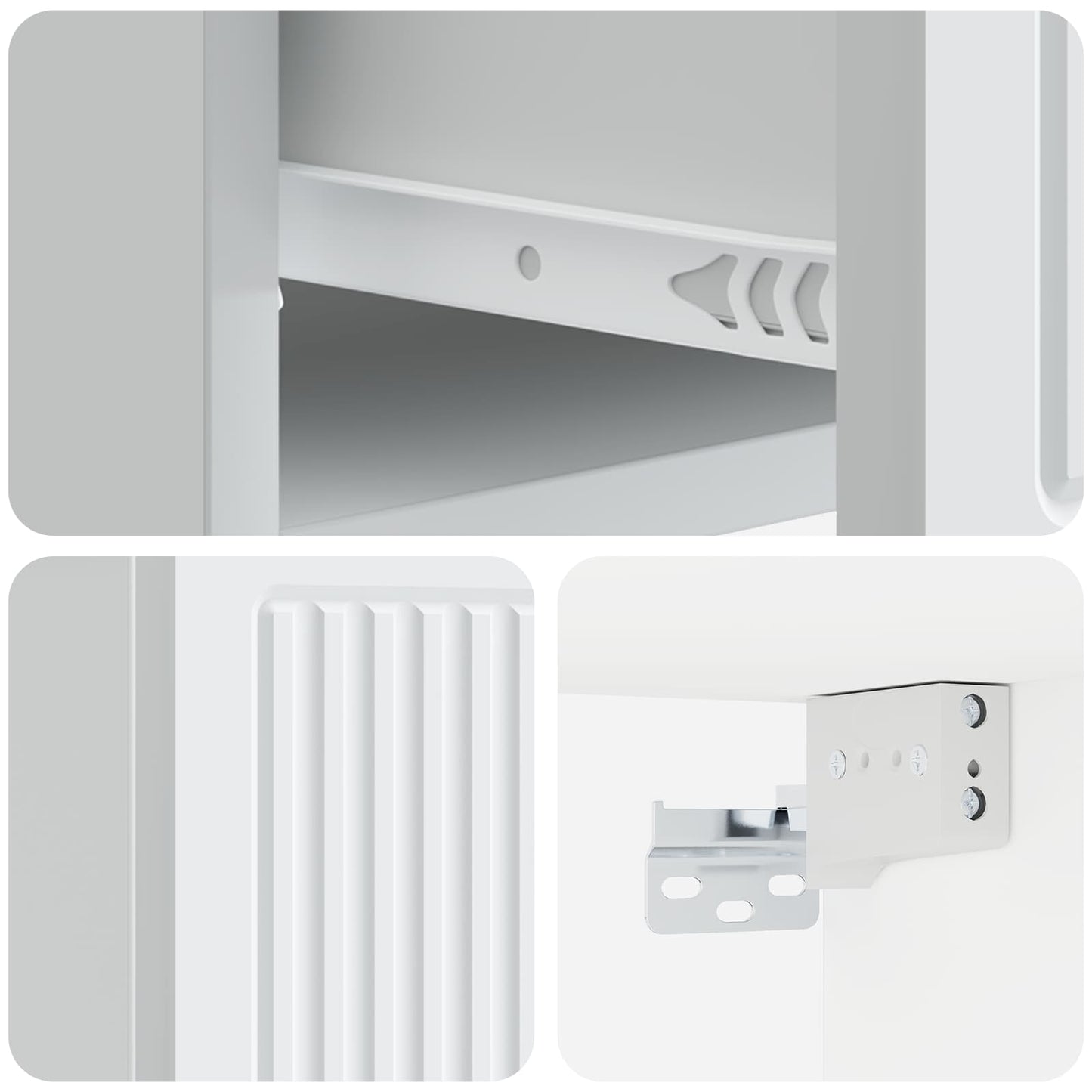 Vegghengt Nattbord 2 pcs Hvit 33 x 34,5 x 20 cm Konstruert tre