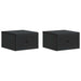 Vegghengt Nattbord 2 pcs Svart 33 x 34,5 x 20 cm Konstruert tre