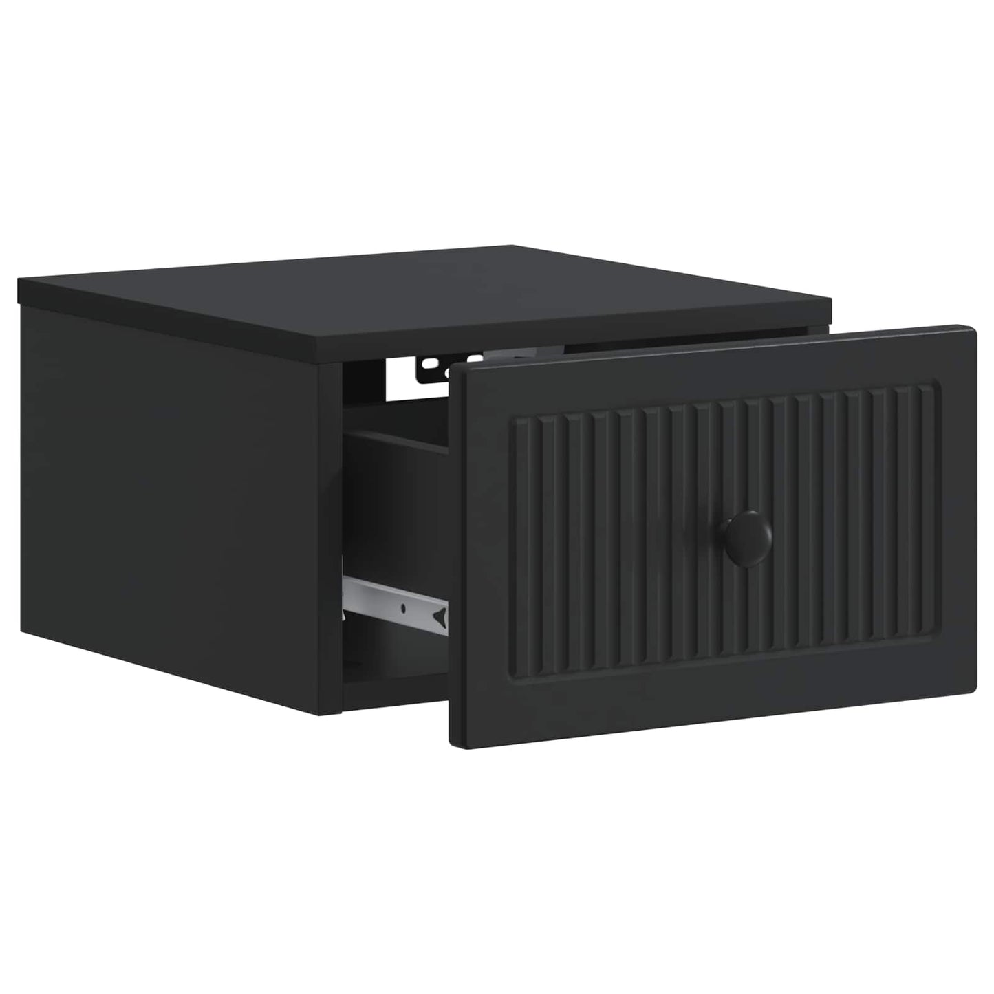 Vegghengt Nattbord 2 pcs Svart 33 x 34,5 x 20 cm Konstruert tre