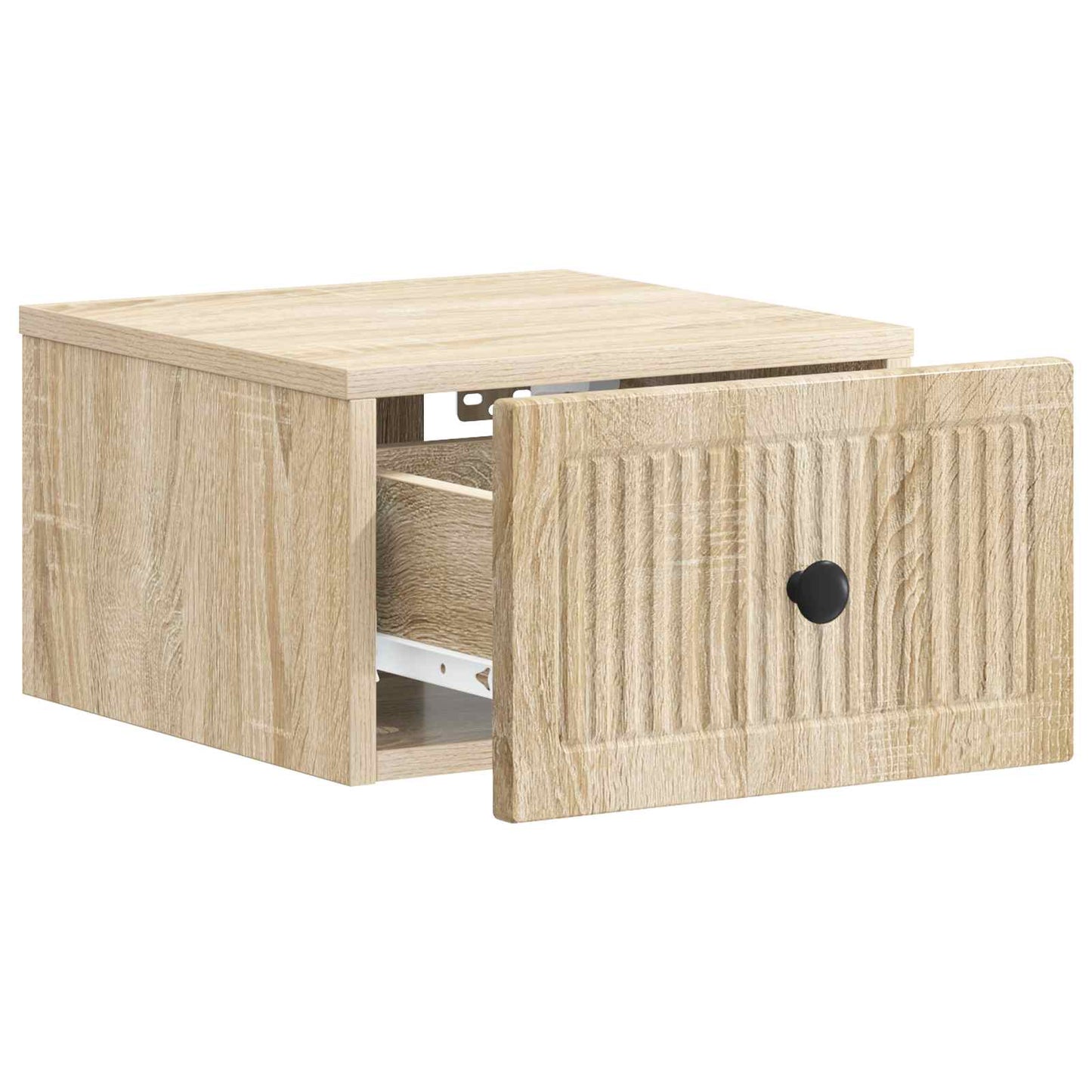Vegghengt Nattbord med skuff 2 pcs Sonoma eik 33 x 34,5 x 20 cm