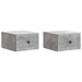 Vegghengt Nattbord med skuff 2 pcs Betonggrå 33 x 34,5 x 20 cm