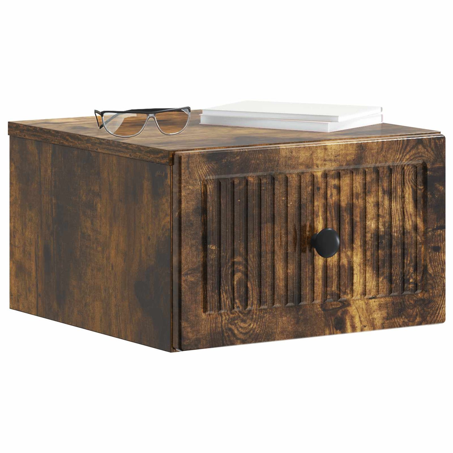 Vegghengt Nattbord Røkt Eik 33 x 34,5 x 20 cm Konstruert tre