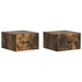 Vegghengt Nattbord med skuff 2 pcs Røkt Eik 33 x 34,5 x 20 cm