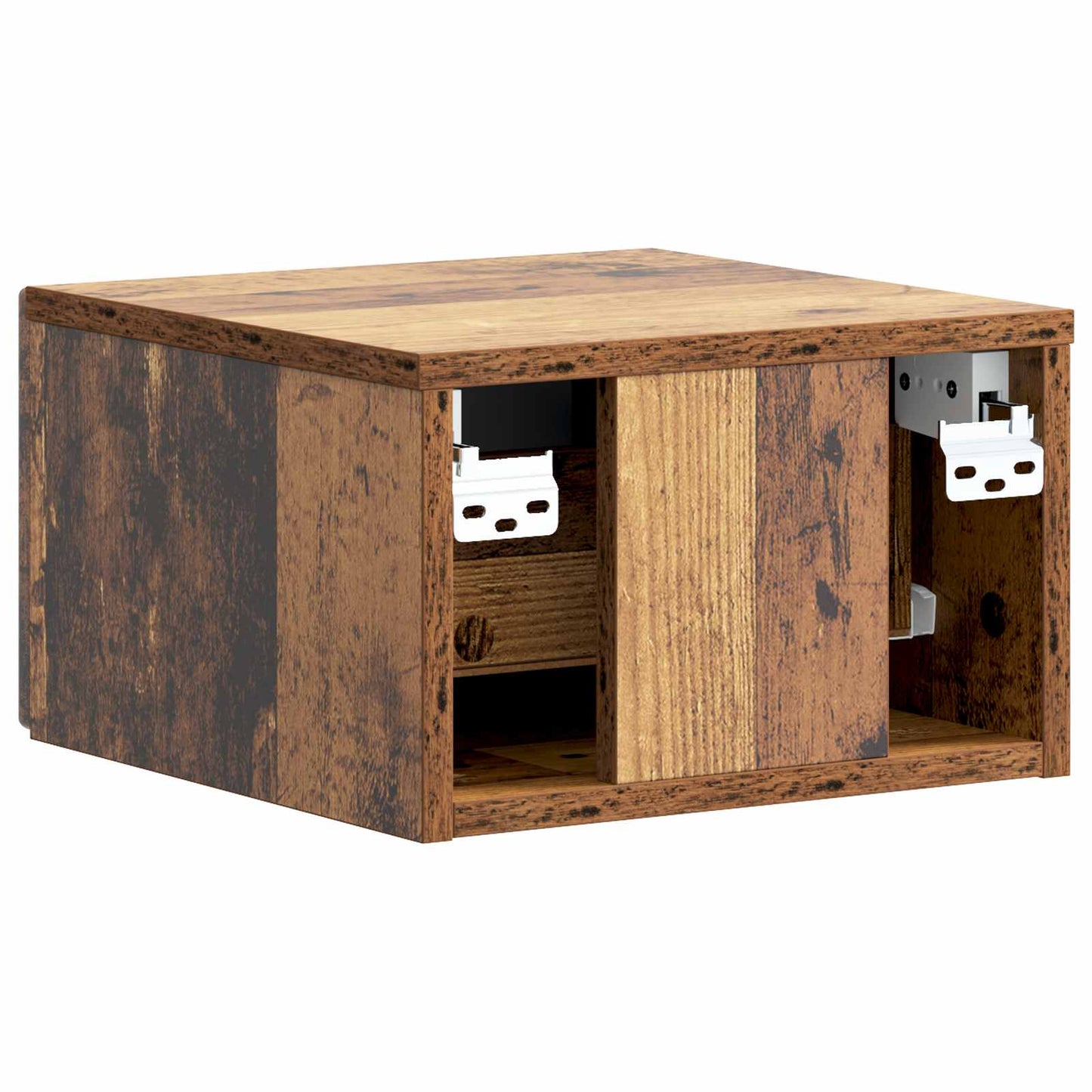 Vegghengt Nattbord 2 pcs Gammelt tre 33 x 34,5 x 20 cm