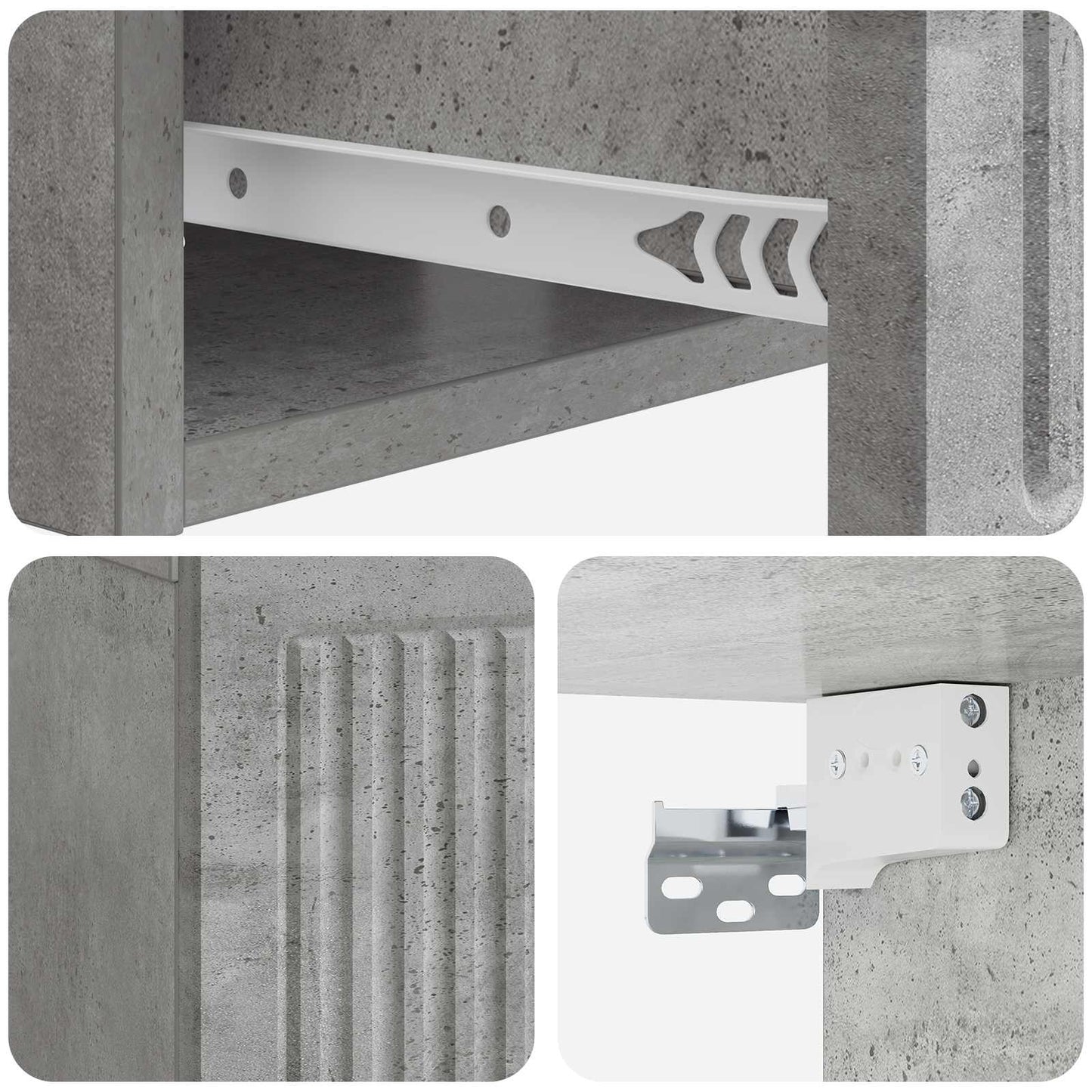 Nattbordskap Betonggrå 49 x 34,5 x 20 cm Konstruert tre